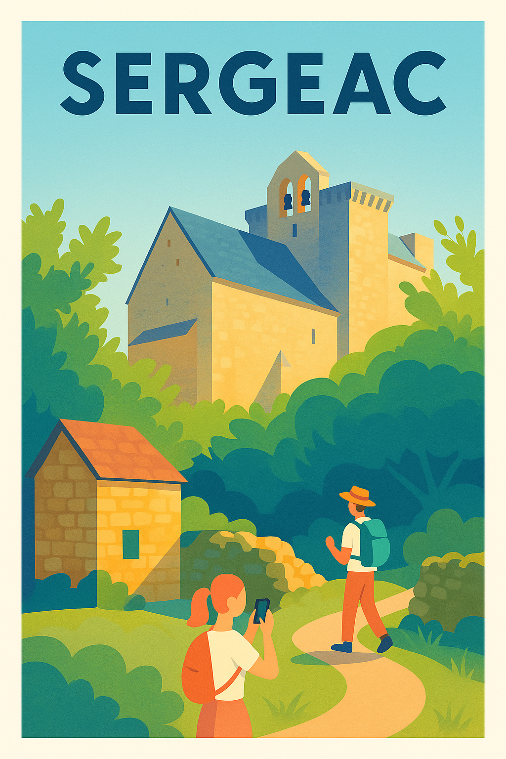 Affiche Sergeac — Promenade paisible en pleine nature · poster d'art de Sergeac