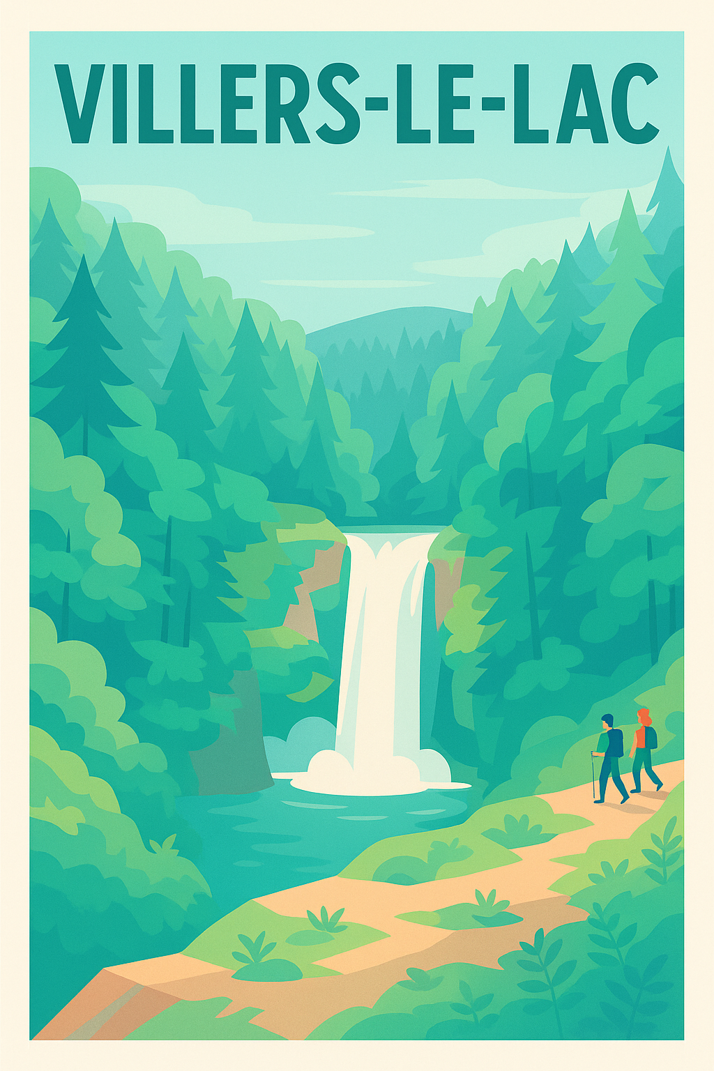 Affiche de Villers-le-Lac - Évasion Nature et Cascades Imposantes