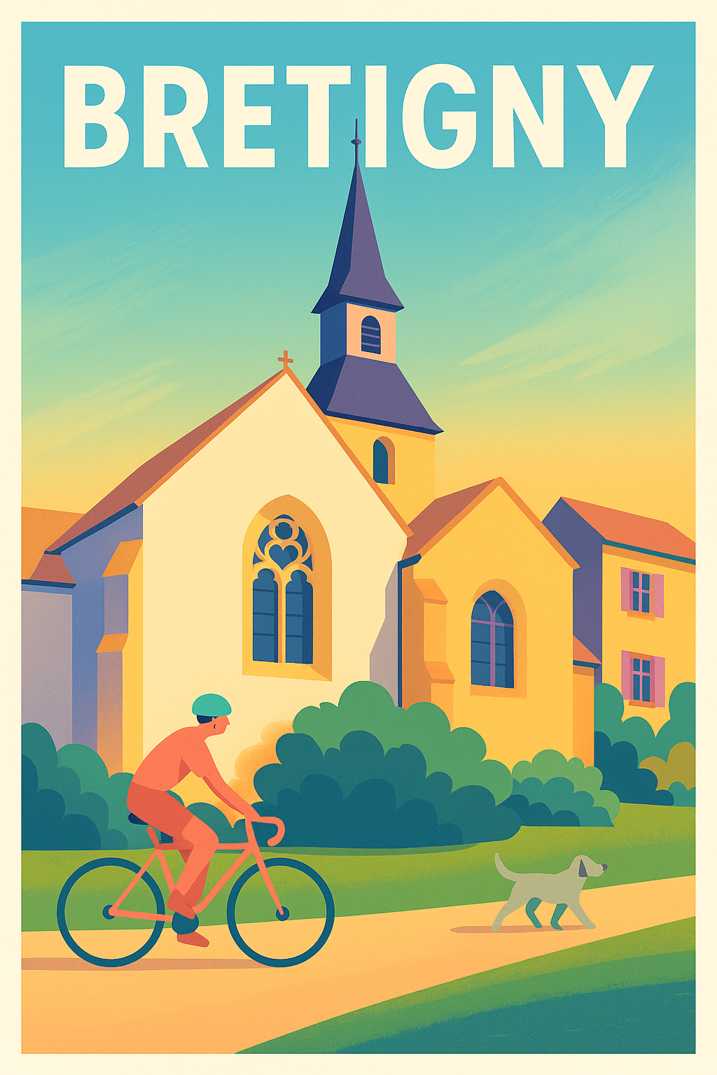Affiche de Bretigny - L'art de la balade à vélo au cœur du patrimoine