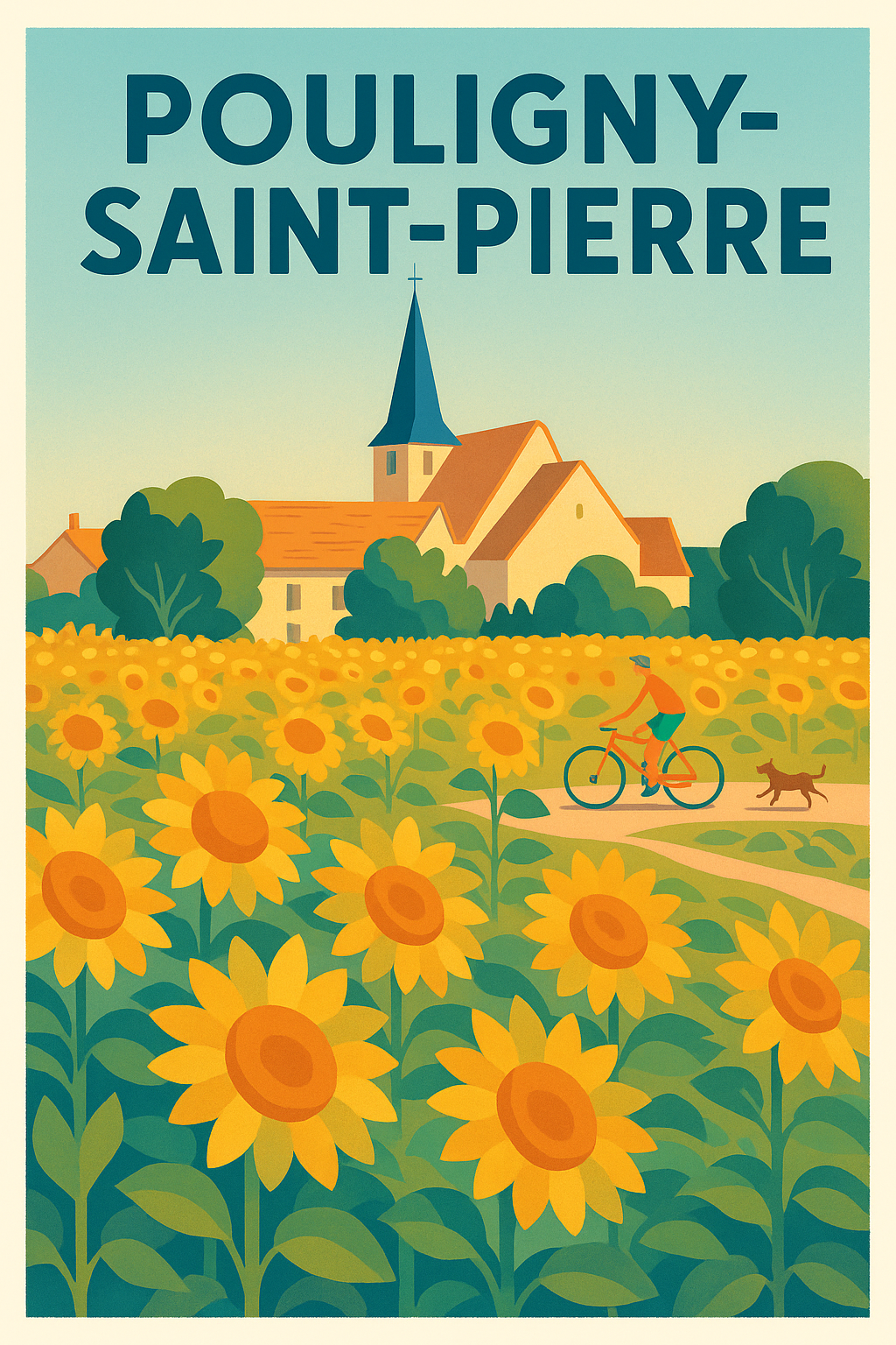 Affiche de Pouligny-Saint-Pierre - Sérénité au cœur des tournesols