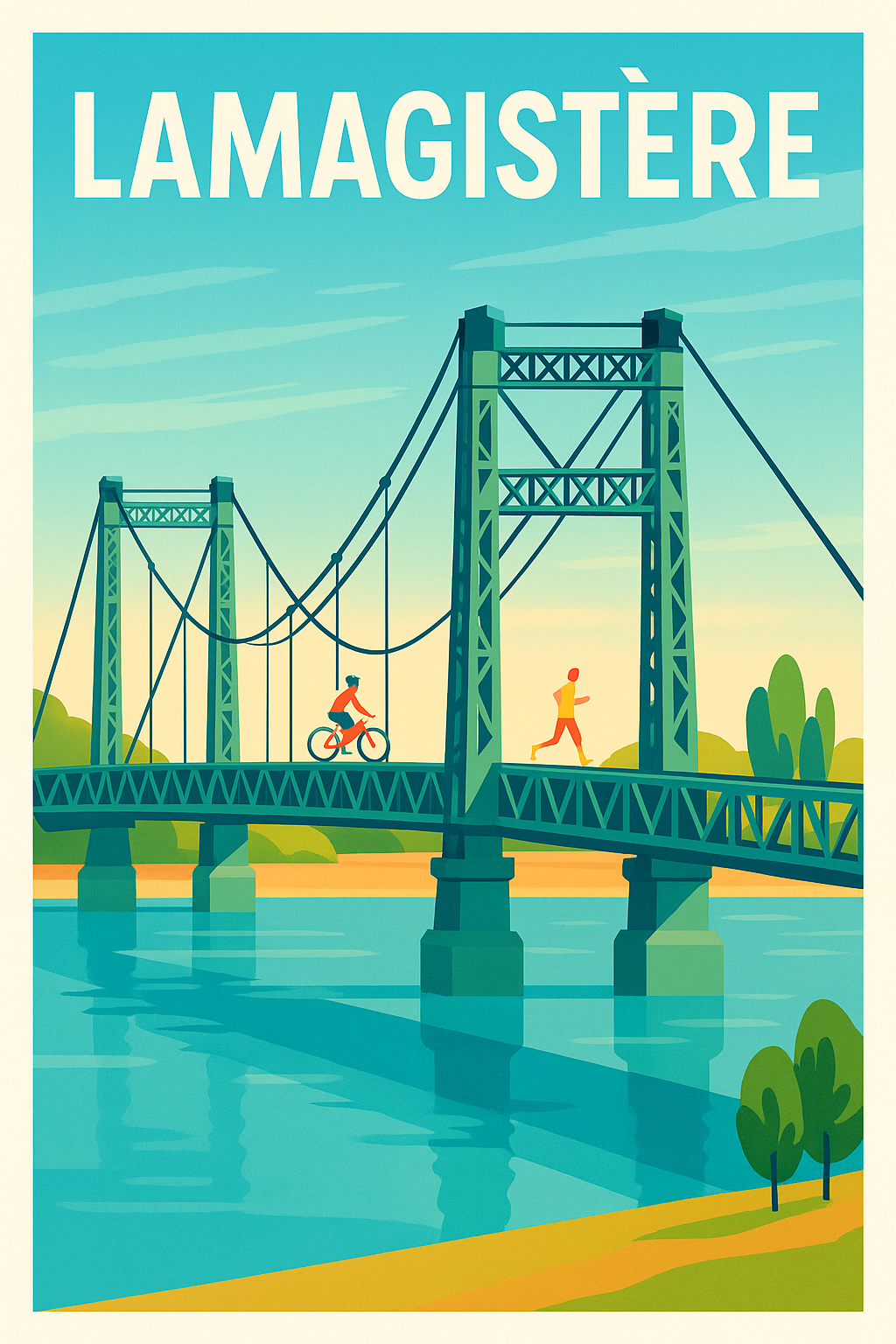 Affiche de Lamagistère - Évasion sur le pont emblématique