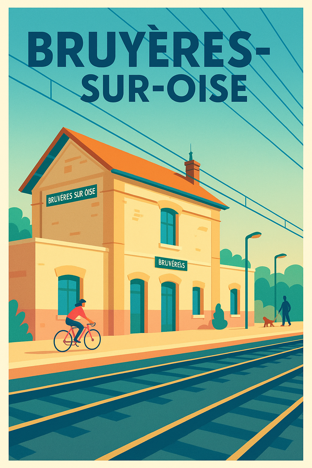 Affiche de Bruyères-sur-Oise - L'élégance d'une gare paisible