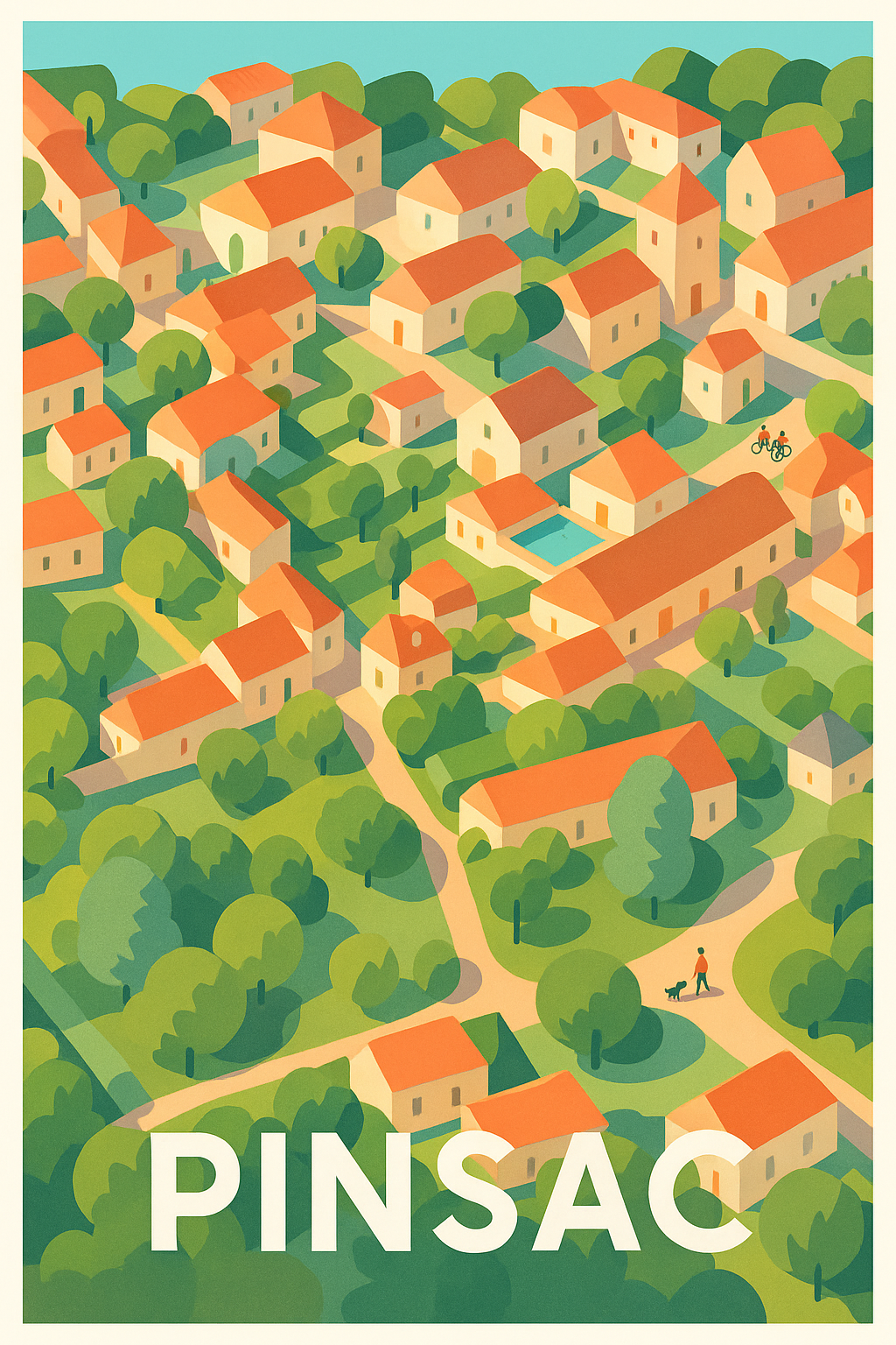 Affiche Pinsac — Charmant village ensoleillé · poster d'art de Pinsac