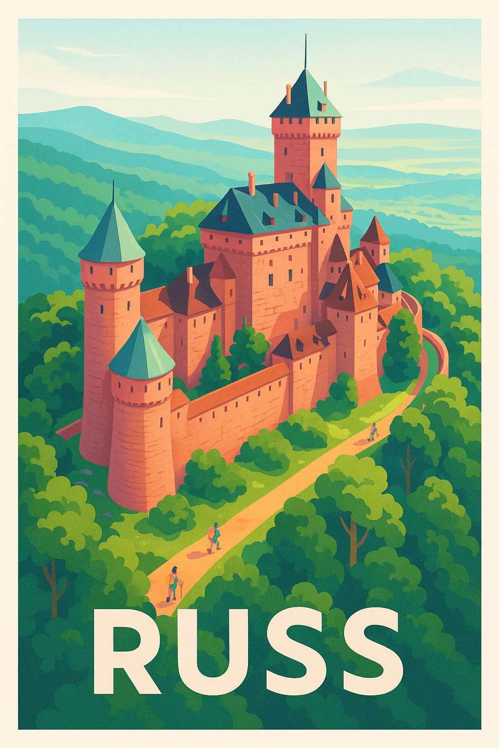 Affiche Russ — Découvrez le charme médiéval au cœur de la nature · poster d'art de Russ