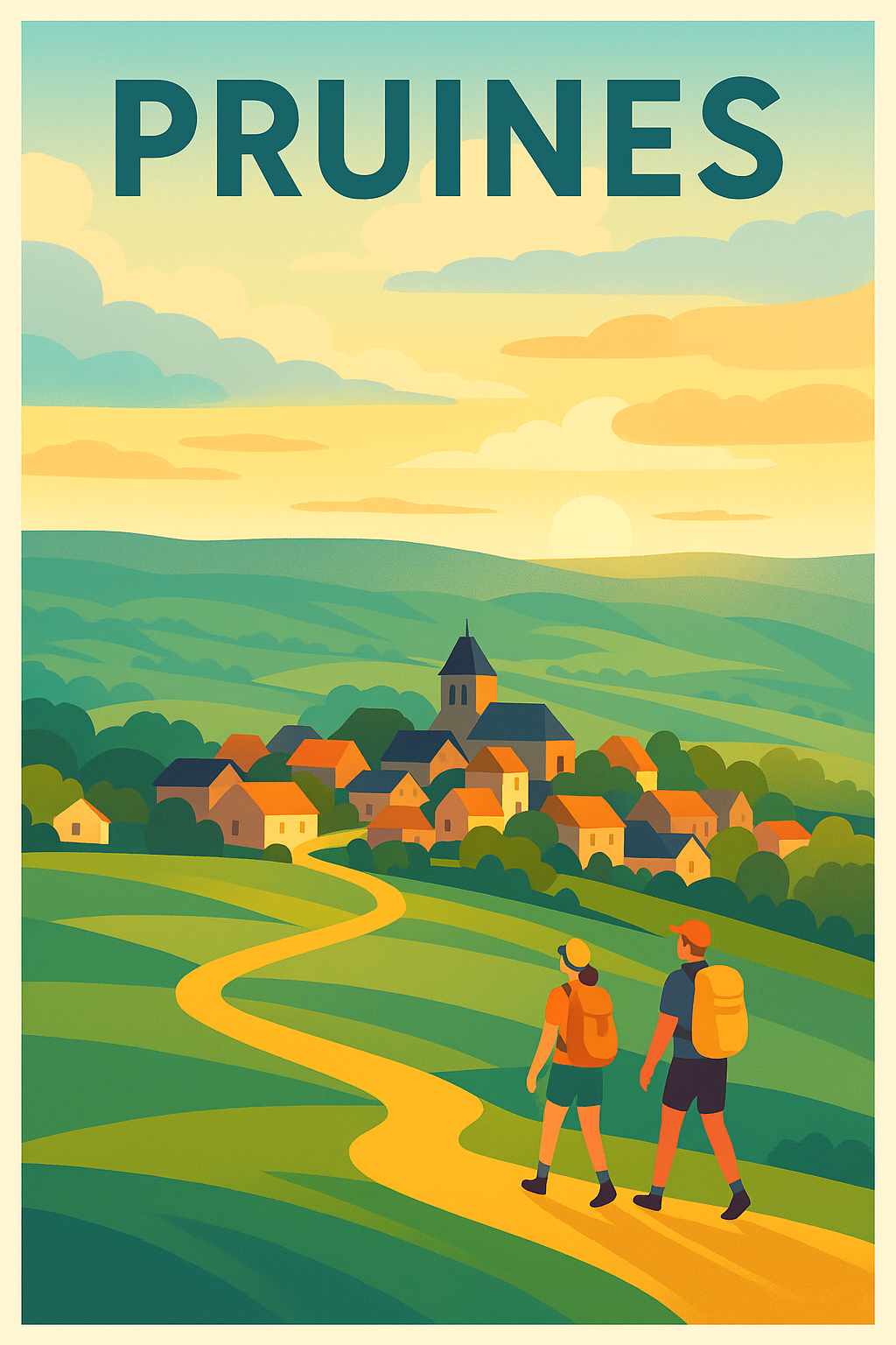 Affiche Pruines — Une escapade bucolique au cœur de la nature · poster d'art de Pruines