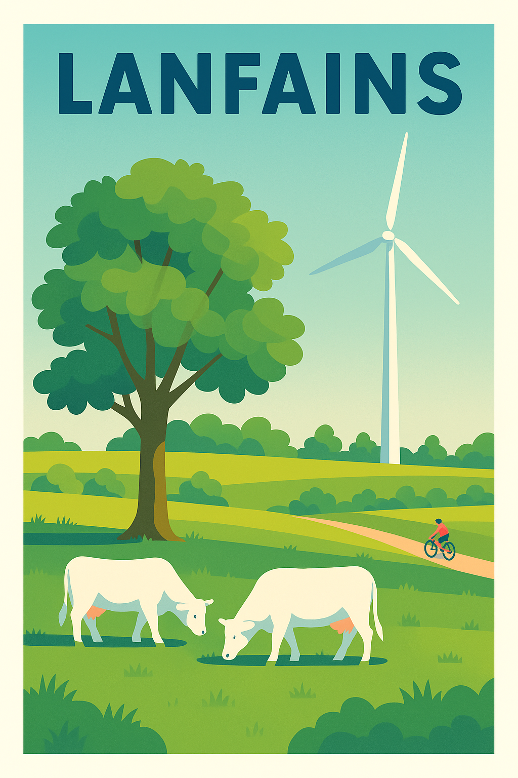 Affiche de Lanfains - La campagne paisible entre nature et modernité