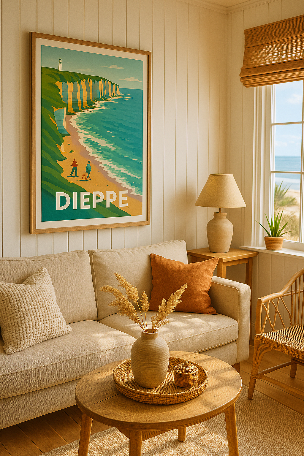 Mise en situation Affiche Dieppe - Balade en bord de falaise