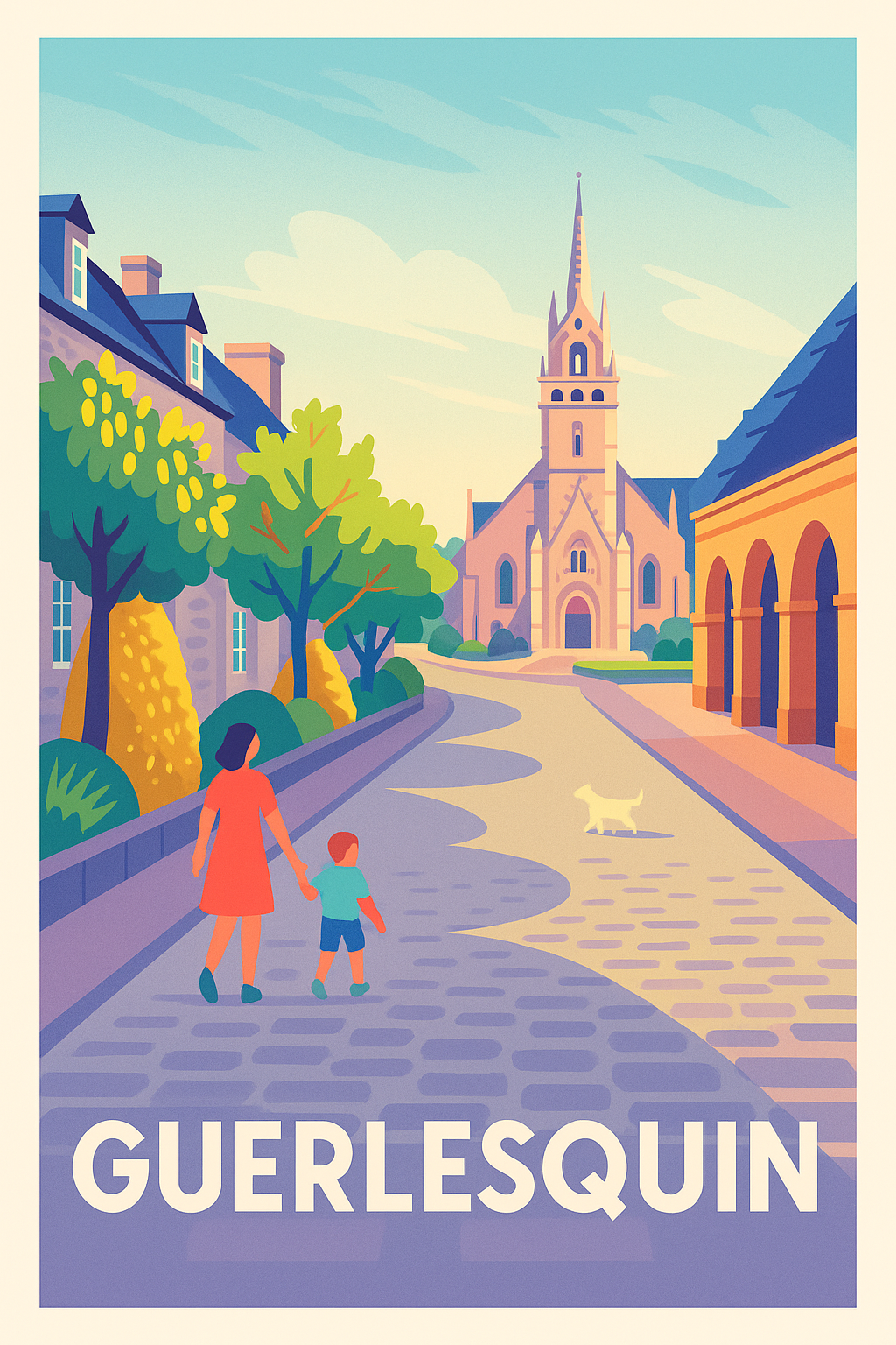 Affiche Guerlesquin — Charme et sérénité bretonne · poster d'art de Guerlesquin