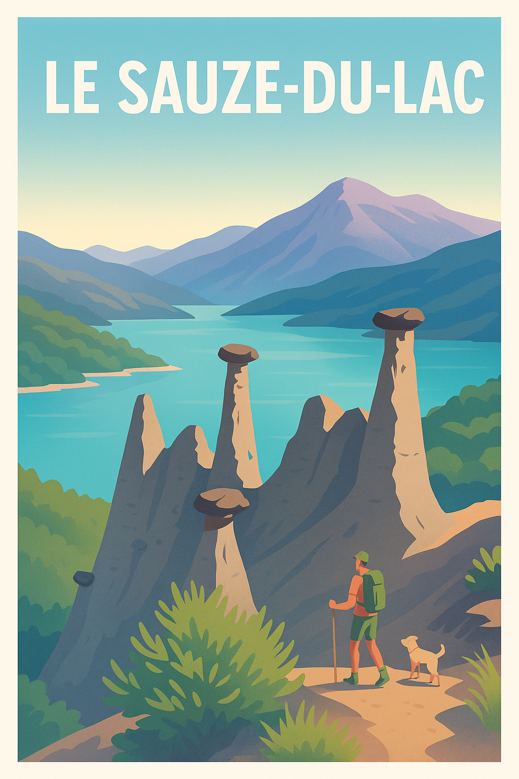 Affiche Le Sauze-du-Lac — Évasion et nature sauvage · poster d'art de Le Sauze-du-Lac