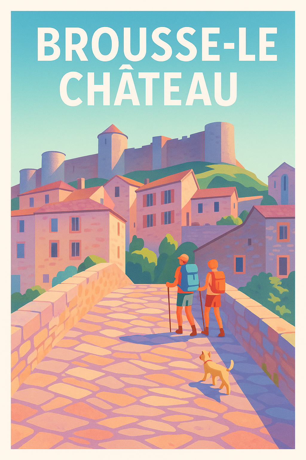 Affiche Brousse-le-Château — Un voyage au cœur d’un village médiéval · poster d'art de Brousse-le-Château