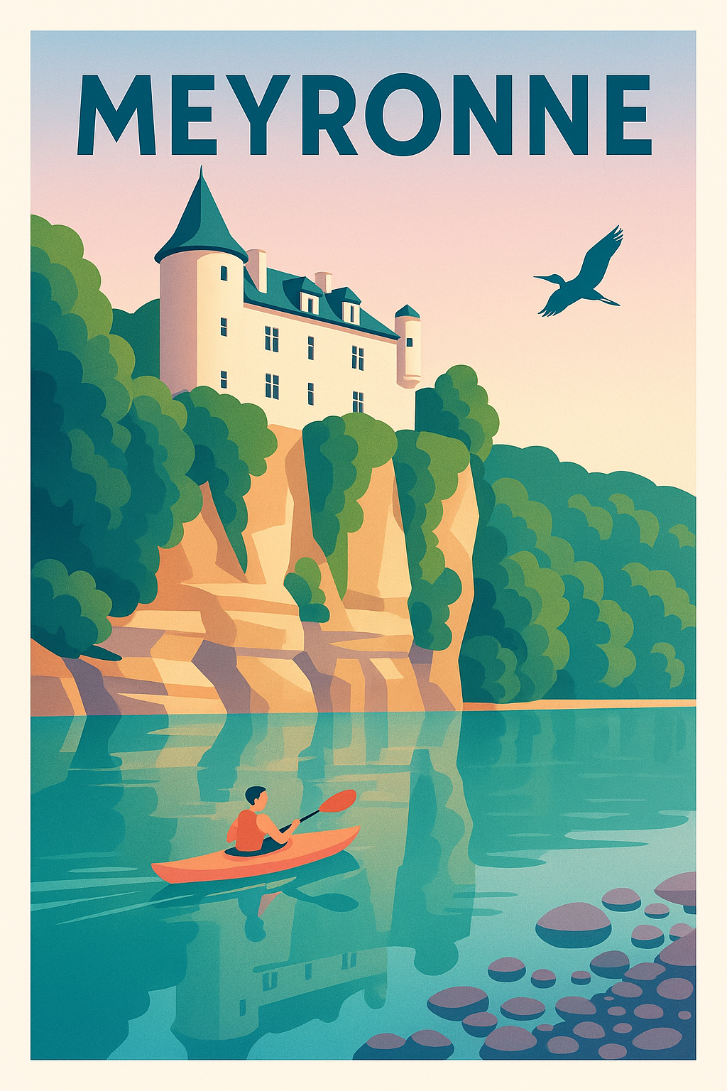 Affiche Meyronne — Oasis de tranquillité au fil de l'eau · poster d'art de Meyronne