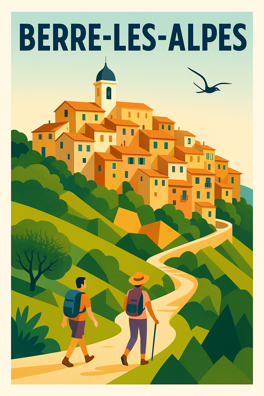 Affiche de Berre-les-Alpes - Village perché et randonnées pittoresques