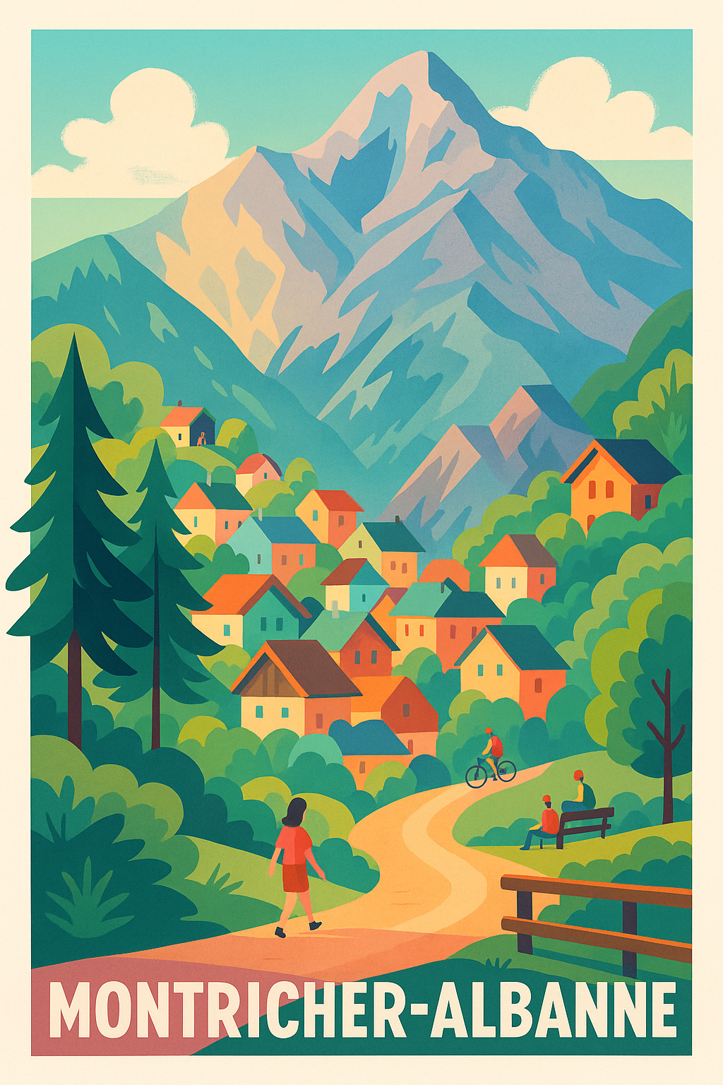 Affiche de Montricher-Albanne - L'évasion alpine colorée