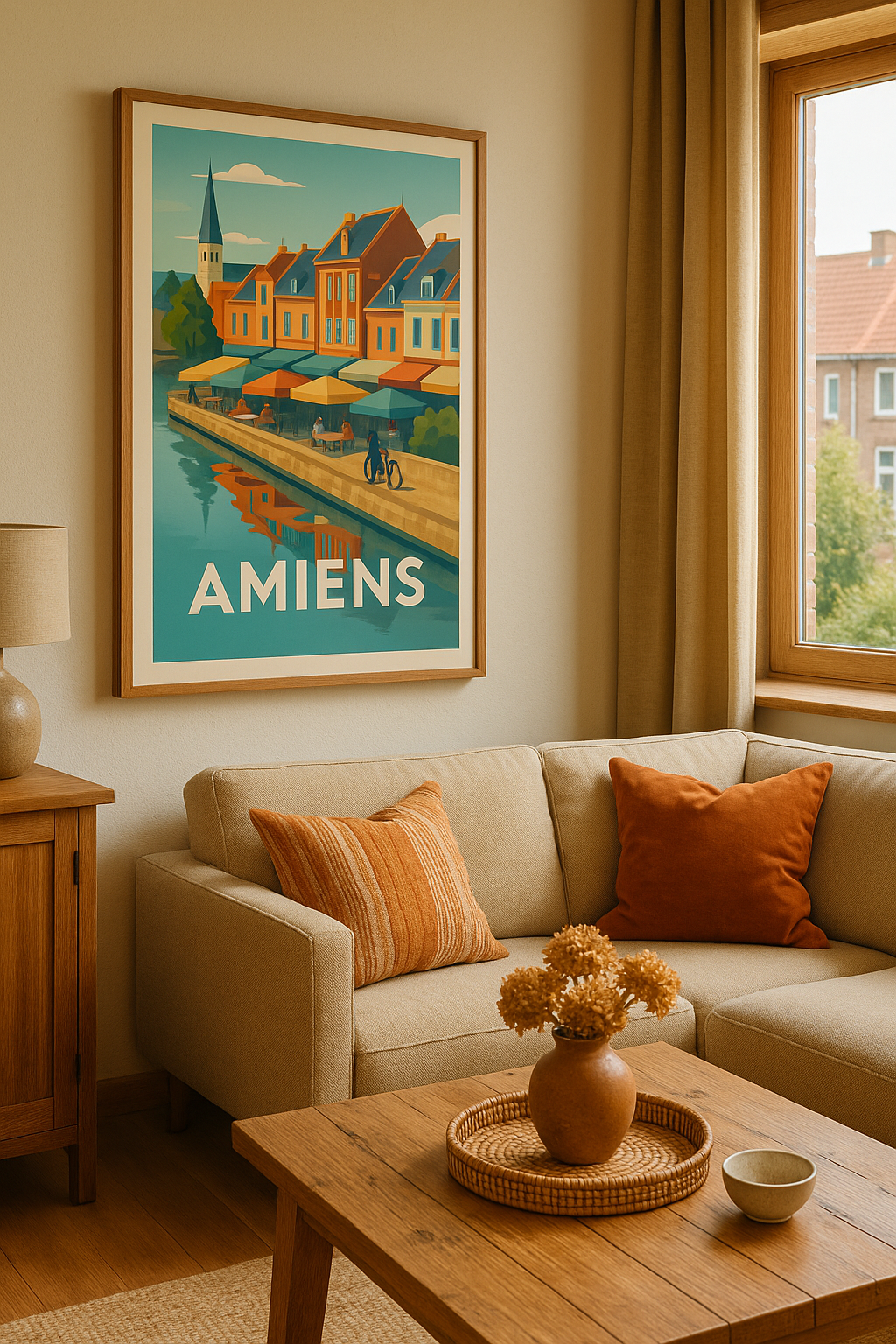 Affiche Amiens - Charme pittoresque au bord de l'eau - Afich