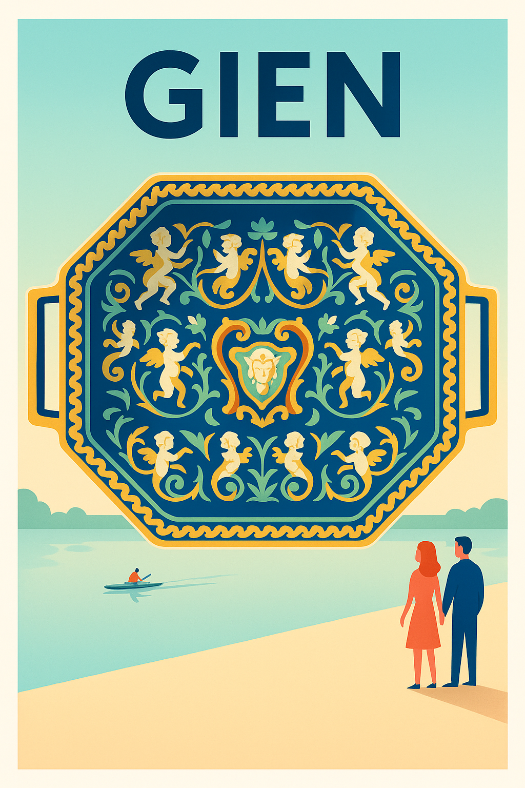 Affiche de Gien - L'élégance de la Faïence au bord de l'eau