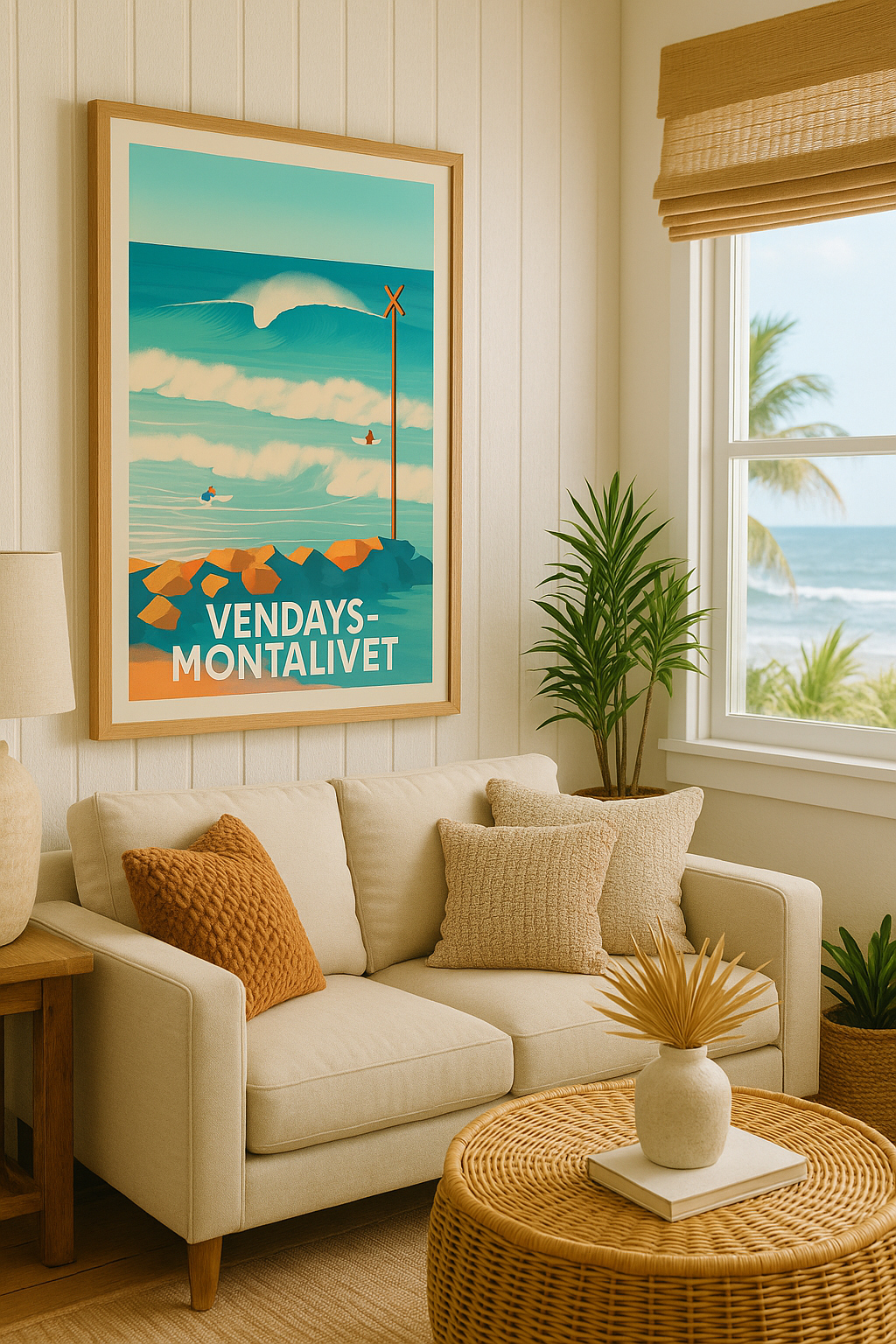 Mise en situation Affiche de Vendays-Montalivet - Vagues et liberté sur la côte Atlantique