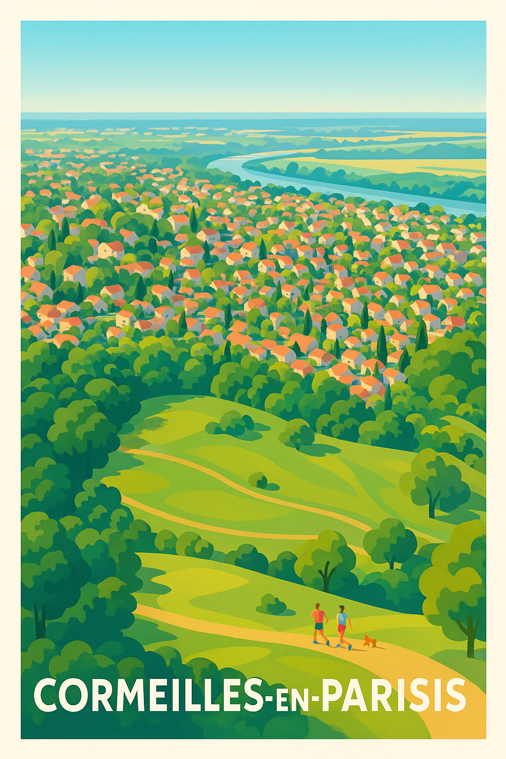 Affiche Cormeilles-en-Parisis — Évasion verte aux portes de Paris · poster d'art de Cormeilles-en-Parisis