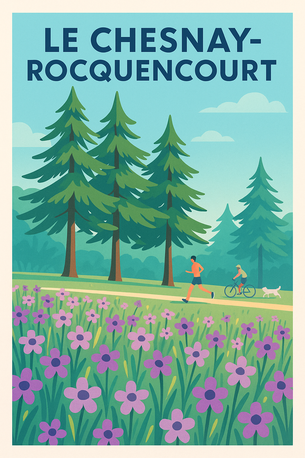 Affiche Le Chesnay-Rocquencourt — Nature et liberté au quotidien · poster d'art de Le Chesnay-Rocquencourt