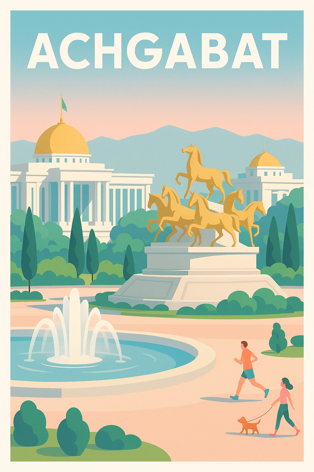 Affiche de Achgabat - Harmonie dorée et sérénité urbaine