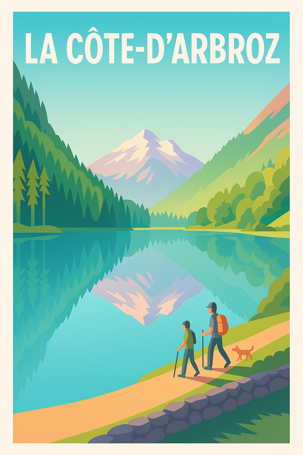 Affiche La Côte-d'Arbroz — Promenade au cœur des montagnes · poster d'art de La Côte-d'Arbroz