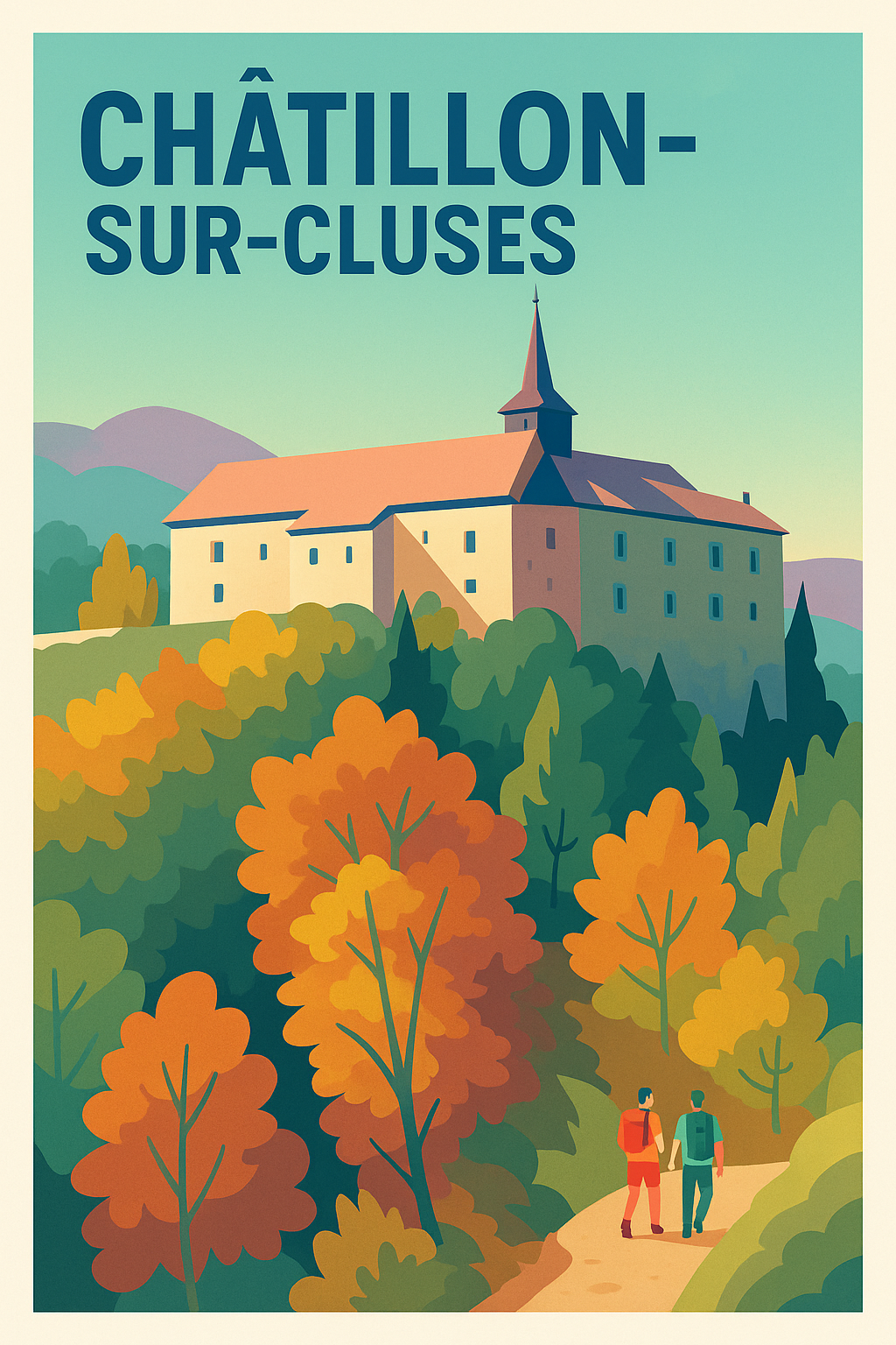 Affiche de Châtillon-sur-Cluses - Évasion nature et patrimoine préservé
