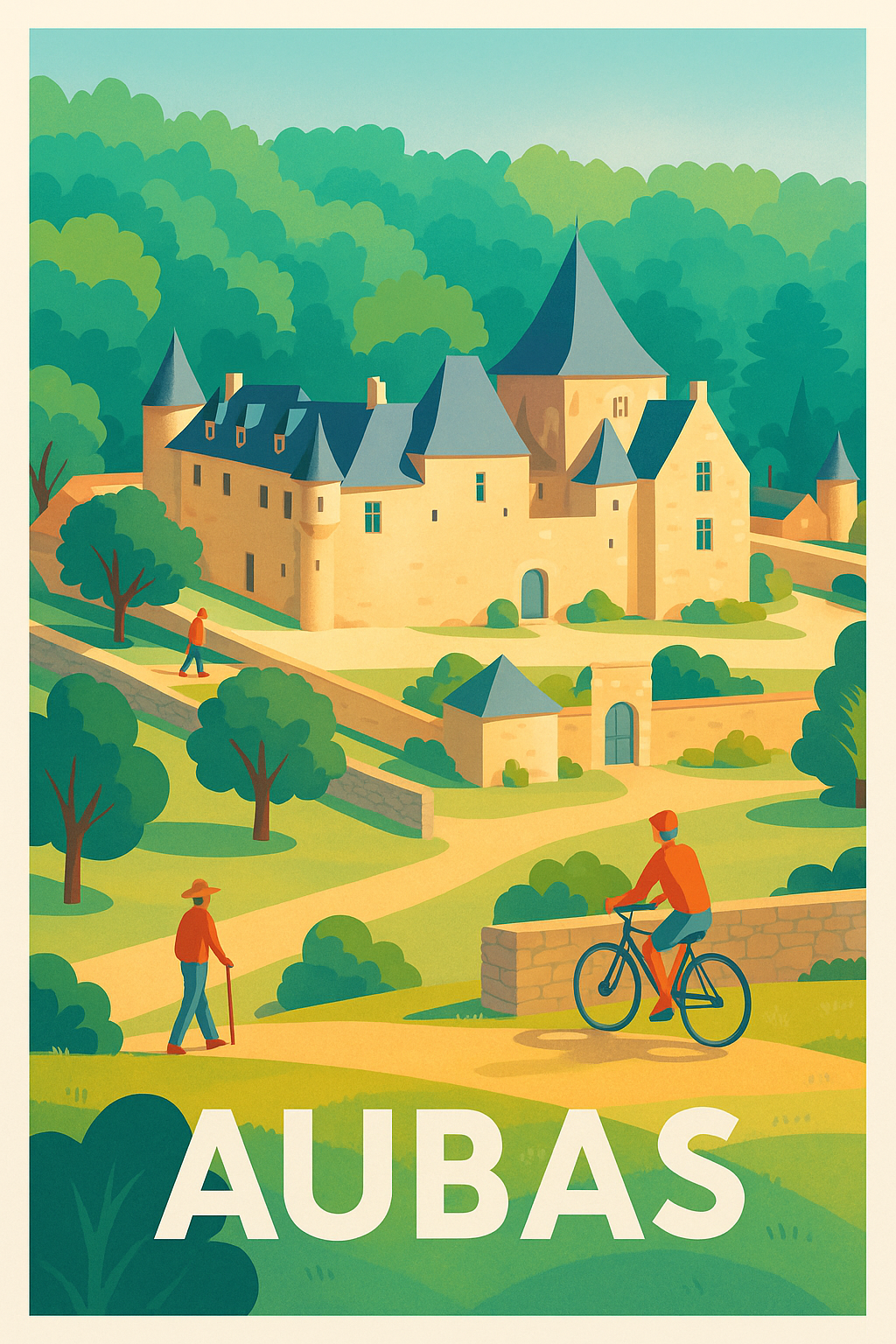 Affiche Aubas — Charme et sérénité du Périgord vert · poster d'art de Aubas