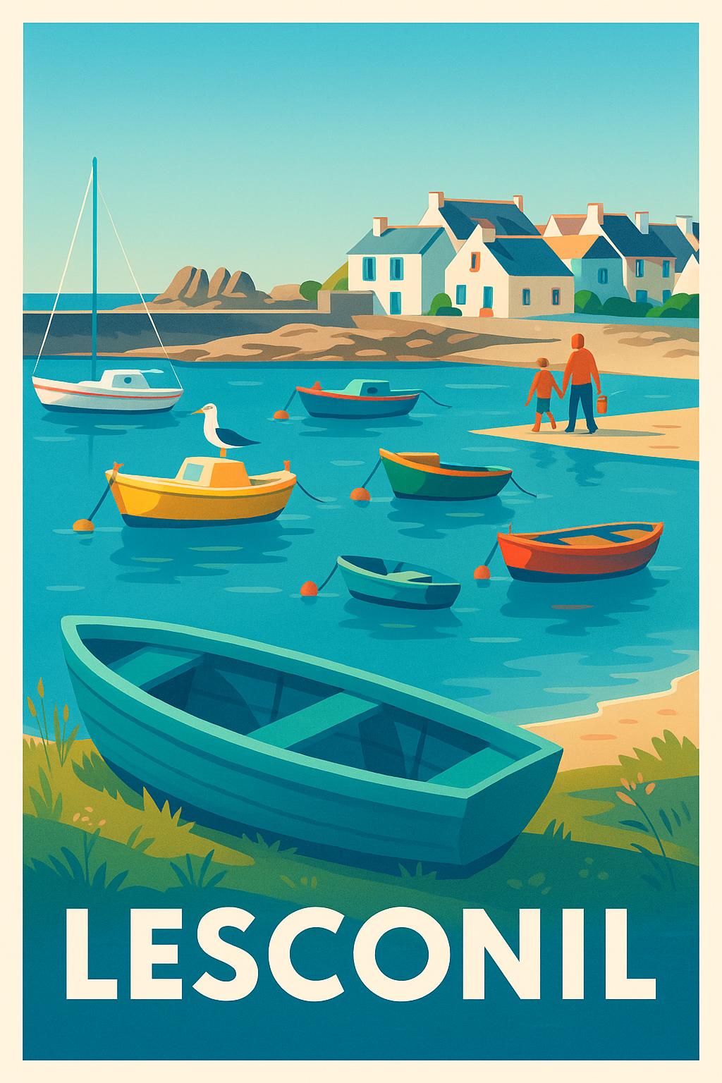 Affiche Lesconil — Escale paisible en bord de mer · poster d'art de Lesconil