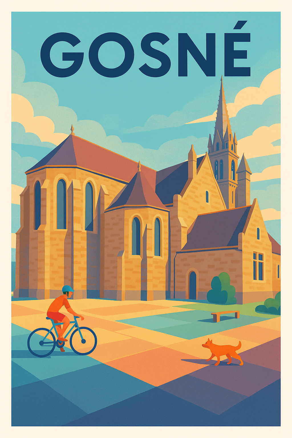 Affiche de Gosné - Charme et sérénité à vélo