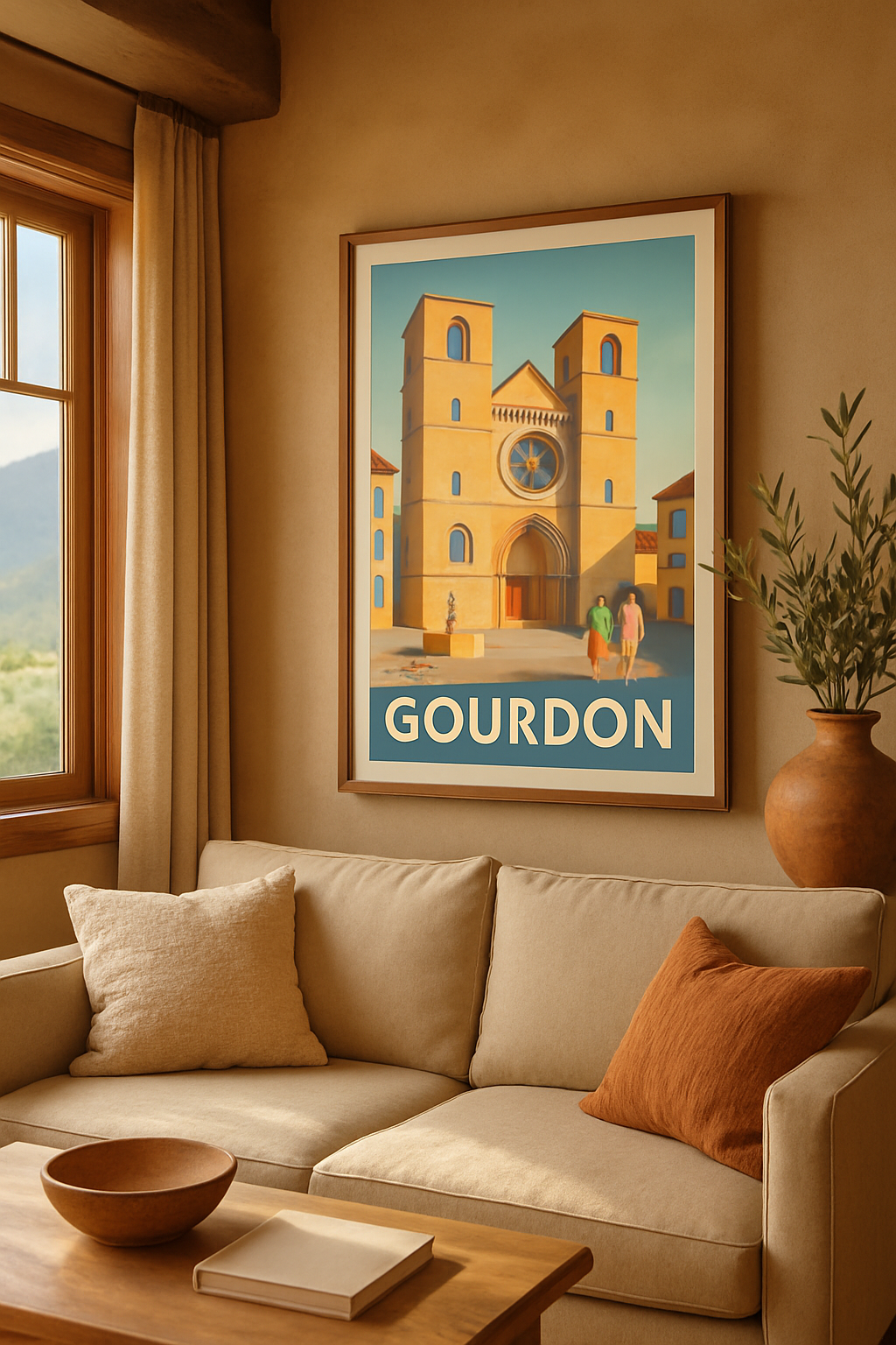 Mise en situation Affiche de Gourdon - L'élégance intemporelle de la vieille ville