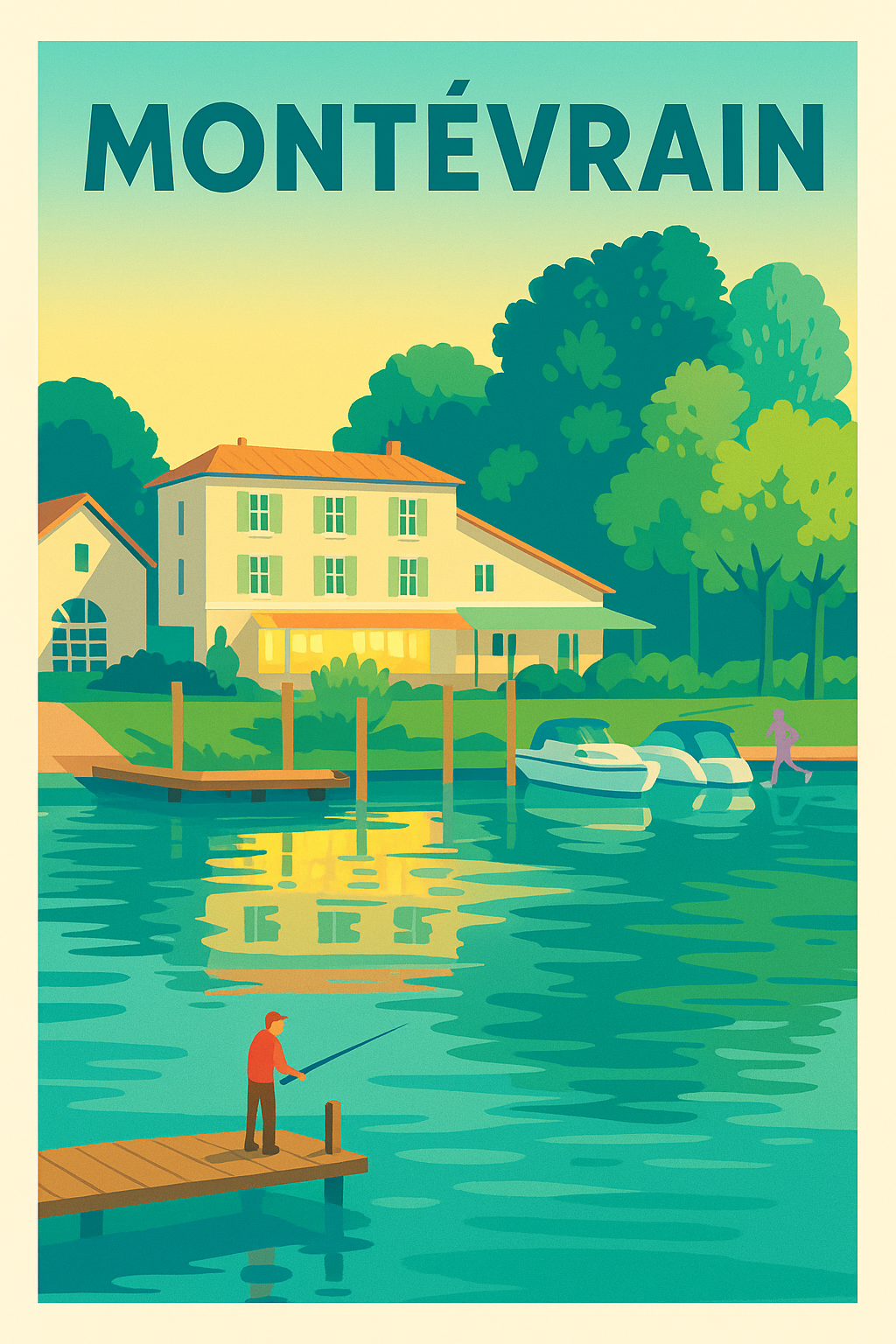 Affiche de Montévrain - Invitation à la détente au bord de l'eau