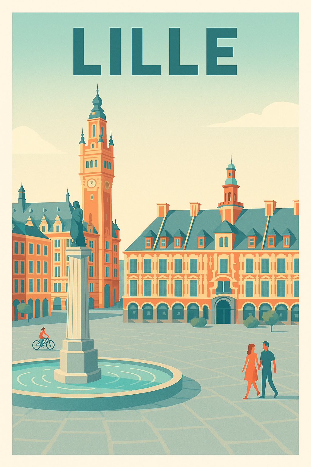 Affiche de Lille - Charme et élégance au cœur de la Grand-Place