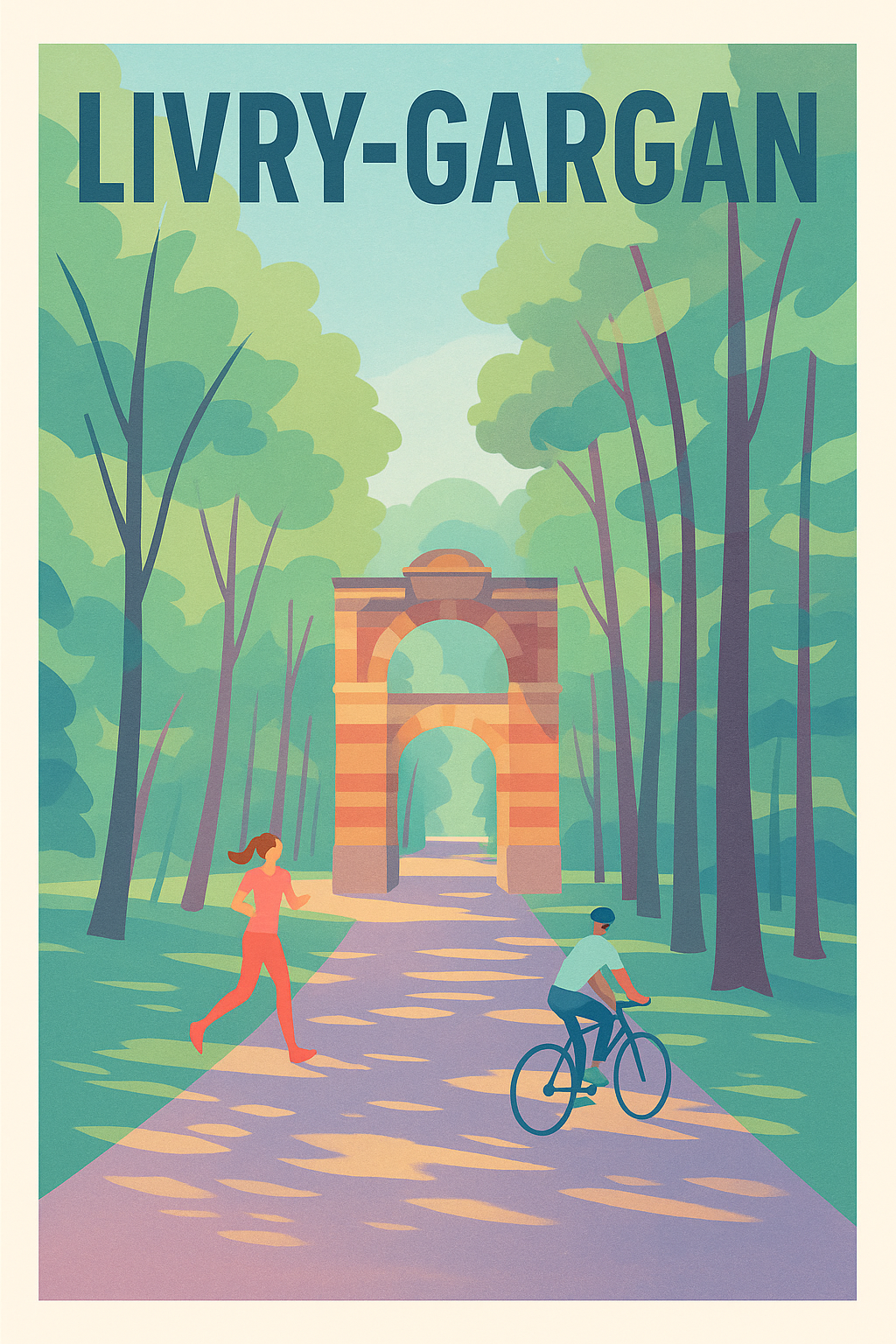 Affiche Livry-Gargan — Escapade nature et bien-être · poster d'art de Livry-Gargan