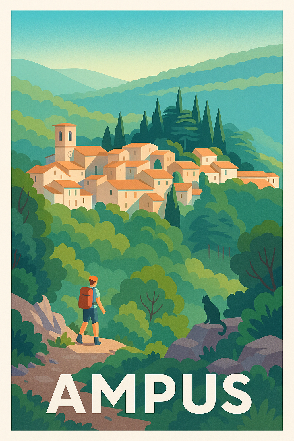 Affiche Ampus — Évasion au cœur de la nature provençale · poster d'art de Ampus