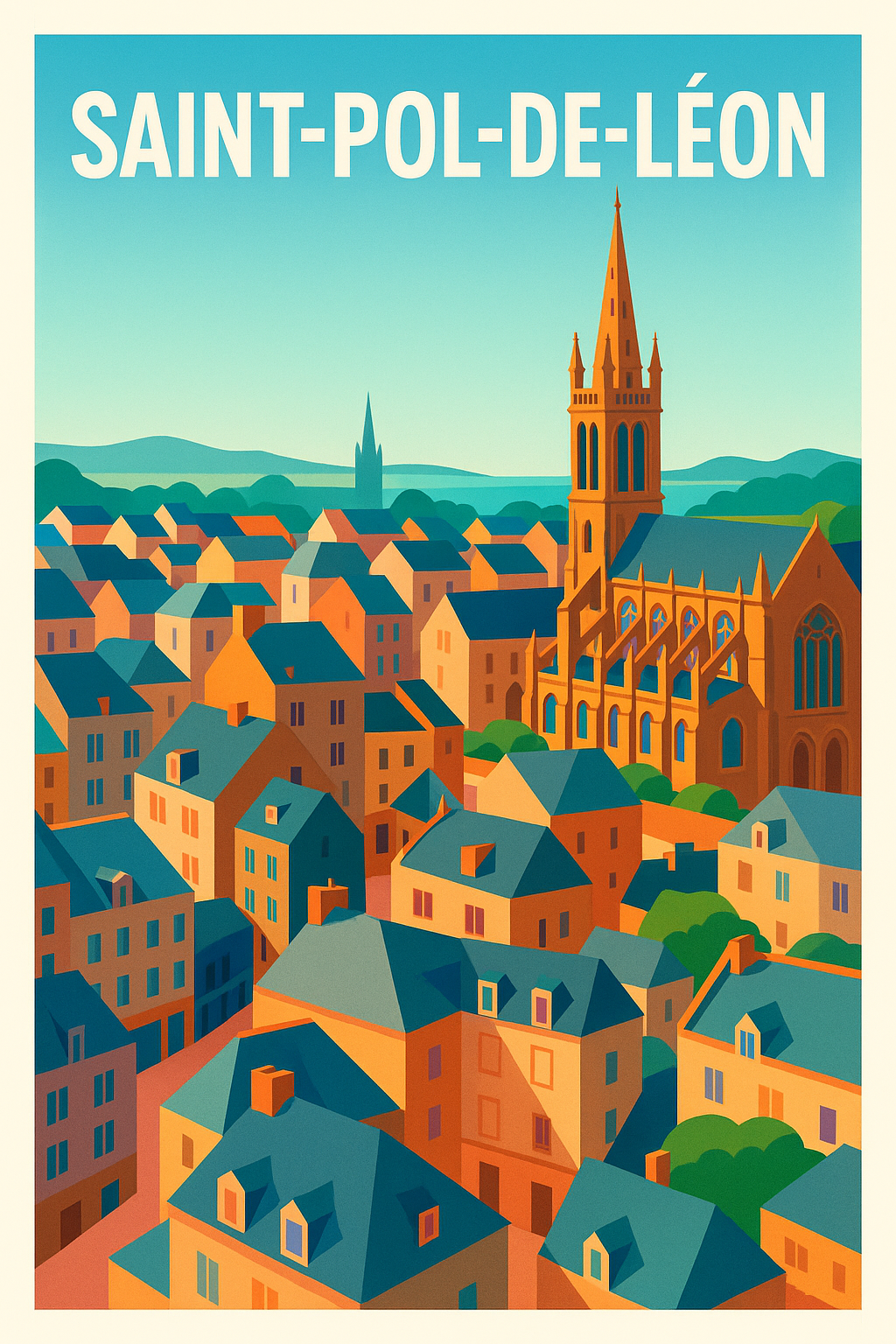 Affiche de Saint-Pol-de-Léon - Charme et Sérénité Bretonne