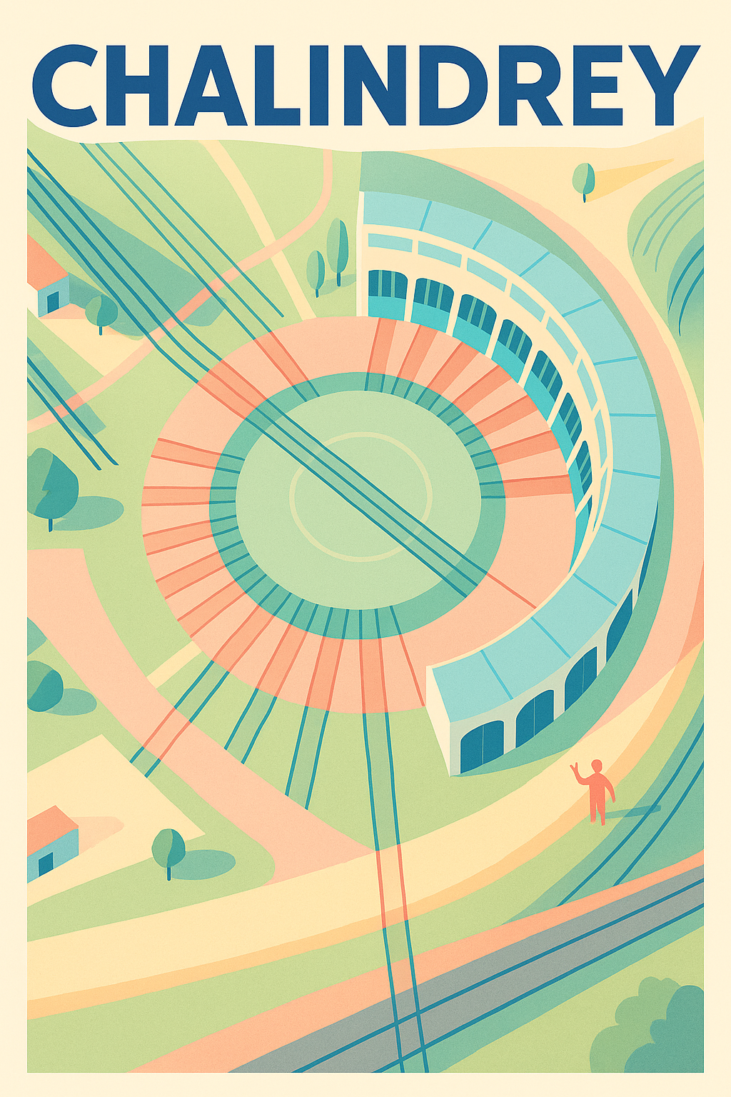 Affiche de Chalindrey - L'art du voyage en architecture stylisée