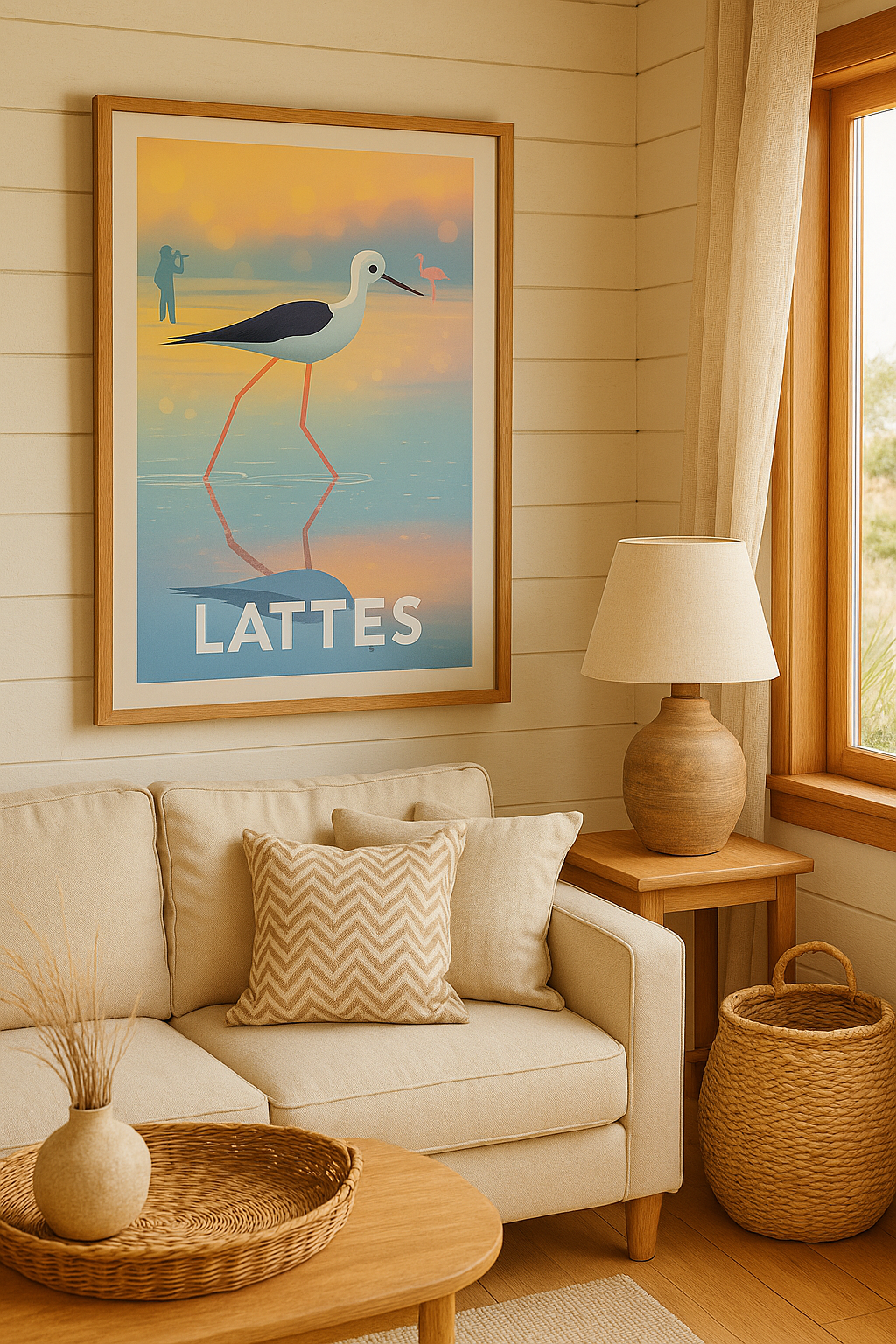 Mise en situation Affiche Lattes - L'élégance de la nature au crépuscule