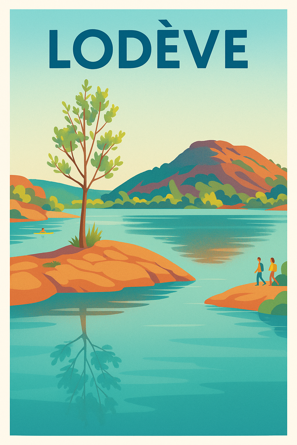 Affiche de Lodève - Évasion nature entre eau et montagne
