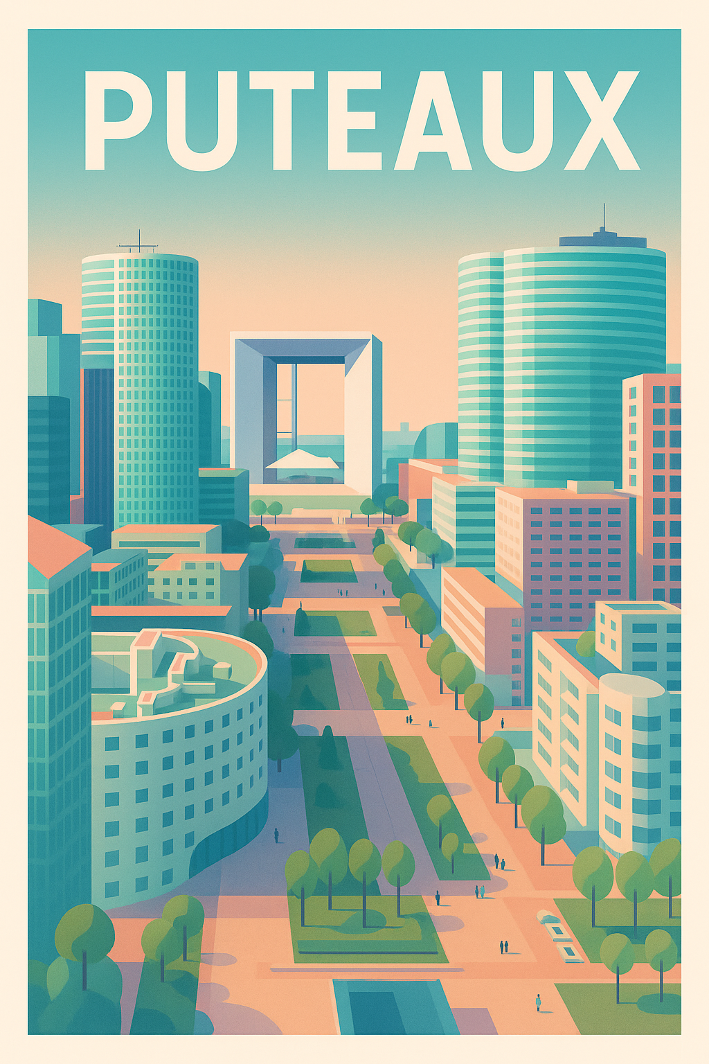Affiche Puteaux — L'élégance urbaine de La Défense · poster d'art de Puteaux