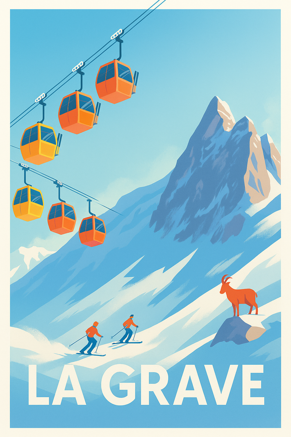 Affiche La Grave — Évasion hivernale en montagne · poster d'art de La Grave