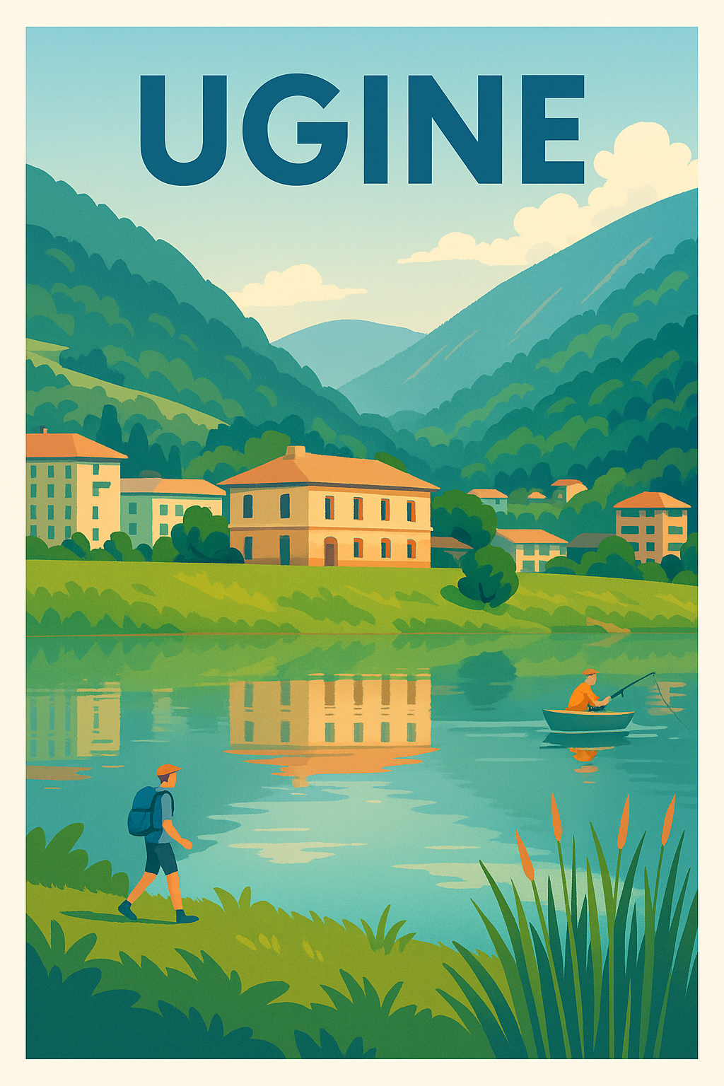Affiche de Ugine - Harmonie entre nature et village alpin