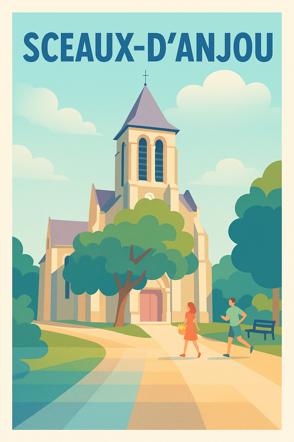 Affiche de Sceaux-d'Anjou - L'élégance paisible d'un village ensoleillé
