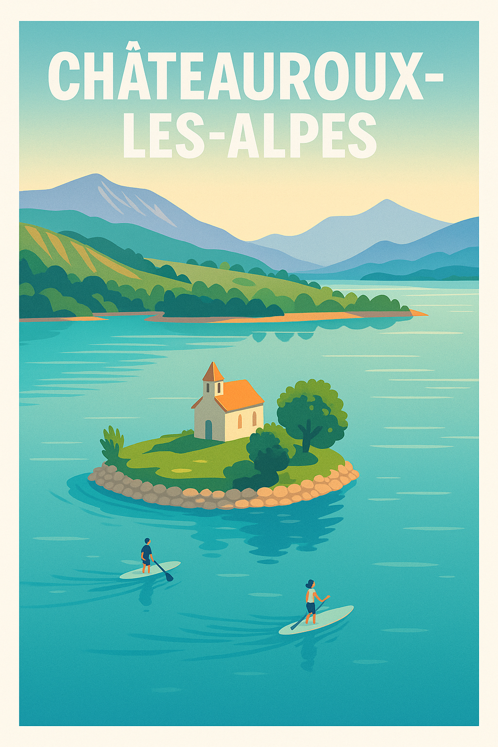 Affiche Châteauroux-les-Alpes — Évasion et nature au cœur des montagnes · poster d'art de Châteauroux-les-Alpes