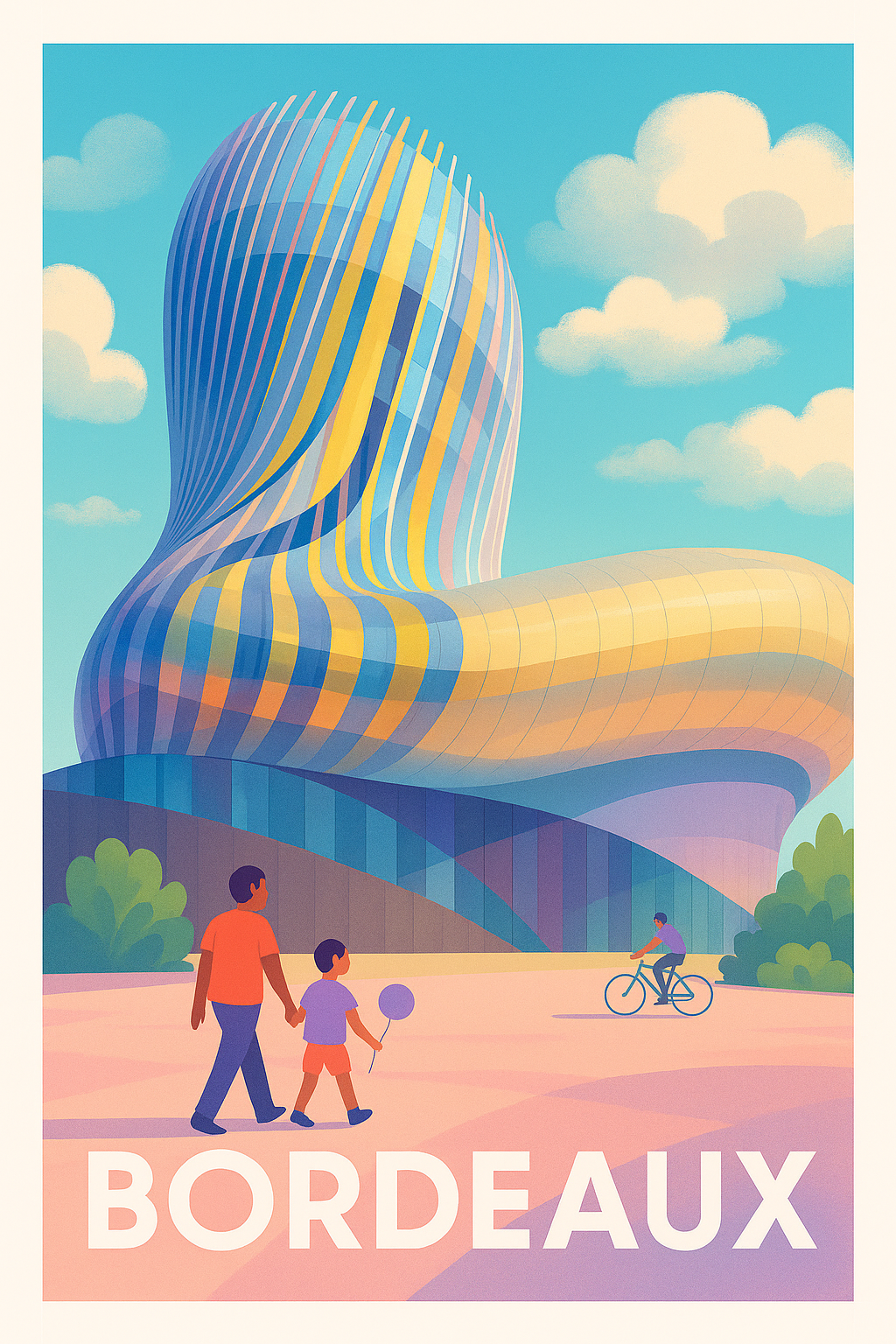 Affiche Bordeaux - La Cité du Vin en couleurs