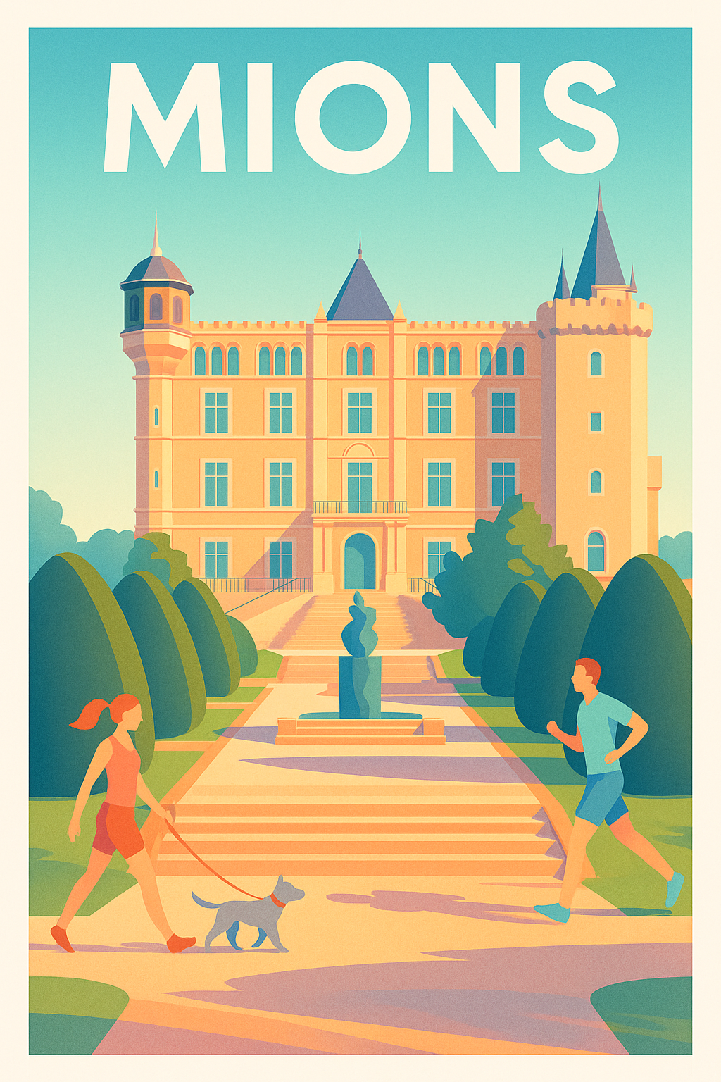 Affiche de Mions - L'élégance du château et la vie en plein air