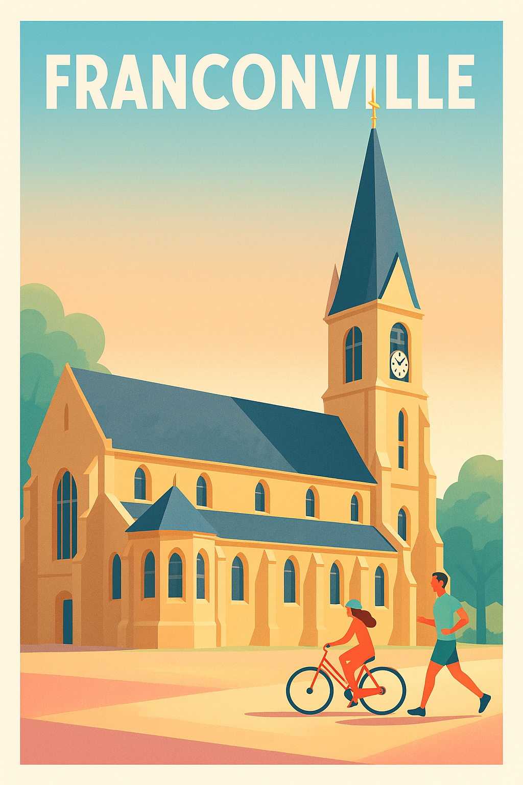 Affiche Franconville — Charme tranquille et patrimoine · poster d'art de Franconville