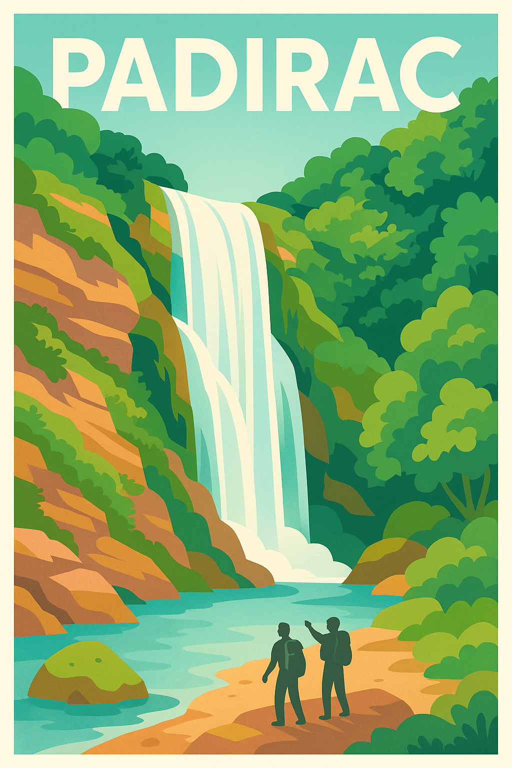 Affiche Padirac — L'appel de la nature et de la cascade · poster d'art de Padirac