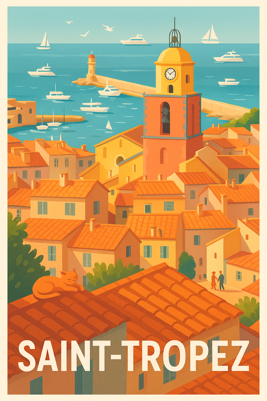 Affiche Saint-Tropez - Le charme méditerranéen en couleurs