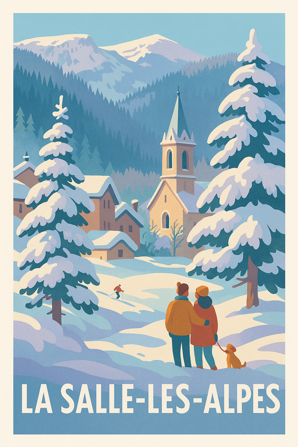 Affiche La Salle-les-Alpes — Escapade hivernale au cœur des Alpes · poster d'art de La Salle-les-Alpes