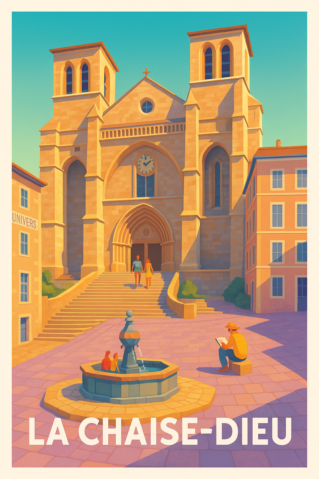 Affiche La Chaise-Dieu — Charme historique et sérénité en Haute-Loire · poster d'art de La Chaise-Dieu