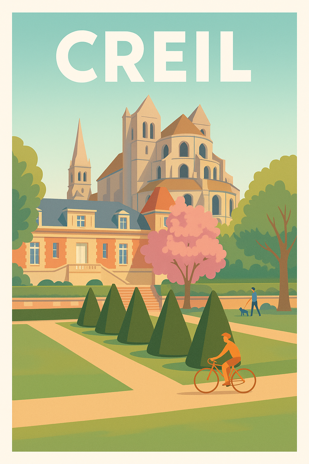 Affiche Creil — Charme et sérénité au cœur de la ville · poster d'art de Creil